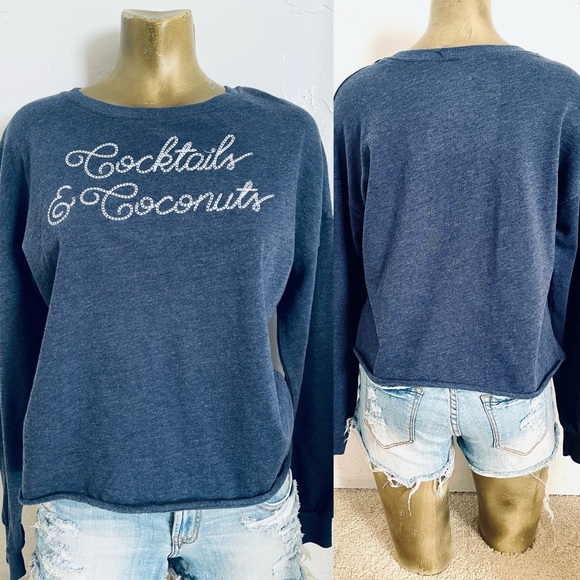 NWT Zoe + Liv COCKTAILS & COCONUTS Sweatshirt L - Picture 8 of 16